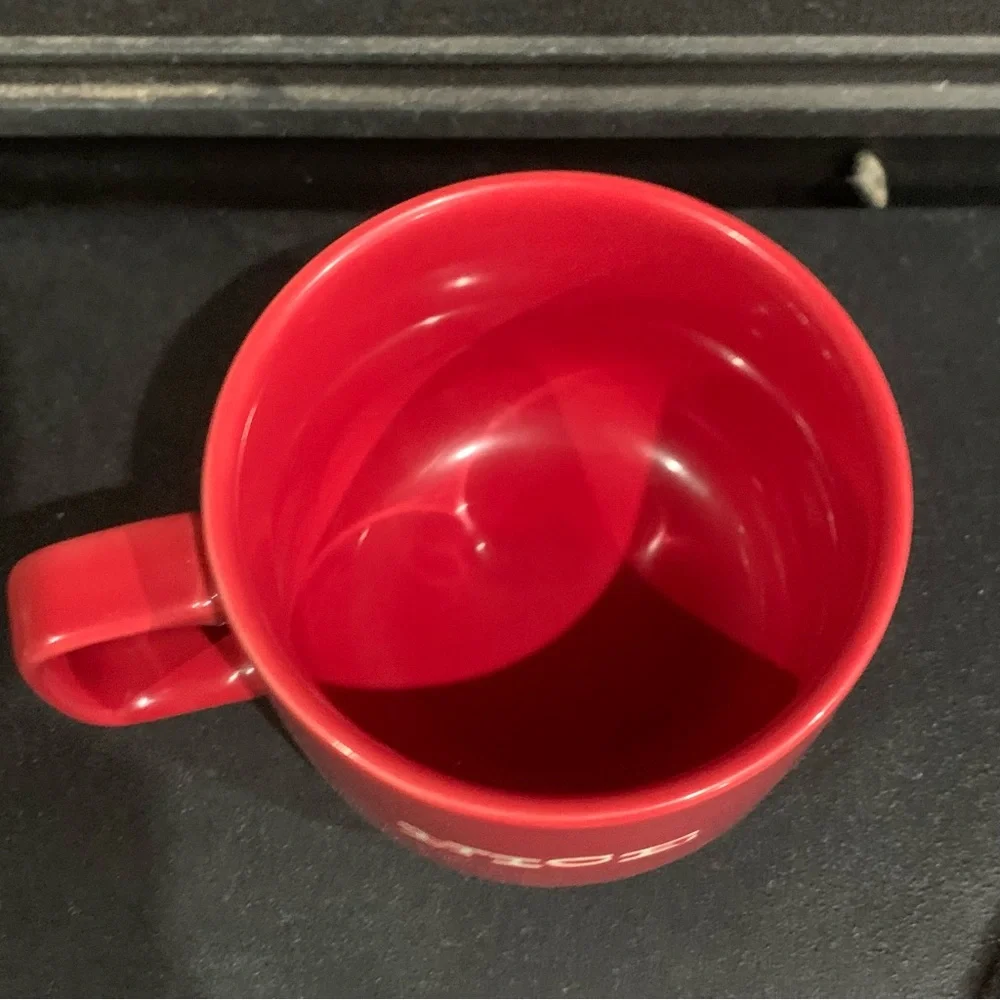 Crate & Barrel Naughty Nice Large Christmas Ceramic Mug Cup Red Brand New